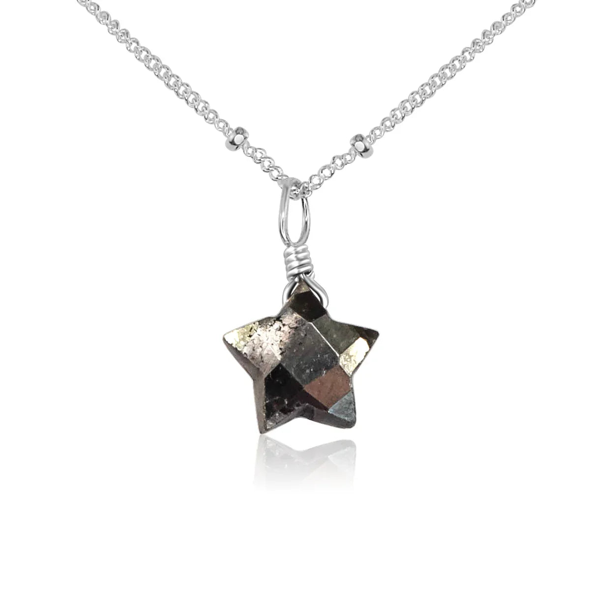 Little Pyrite Crystal Star Pendant Necklace