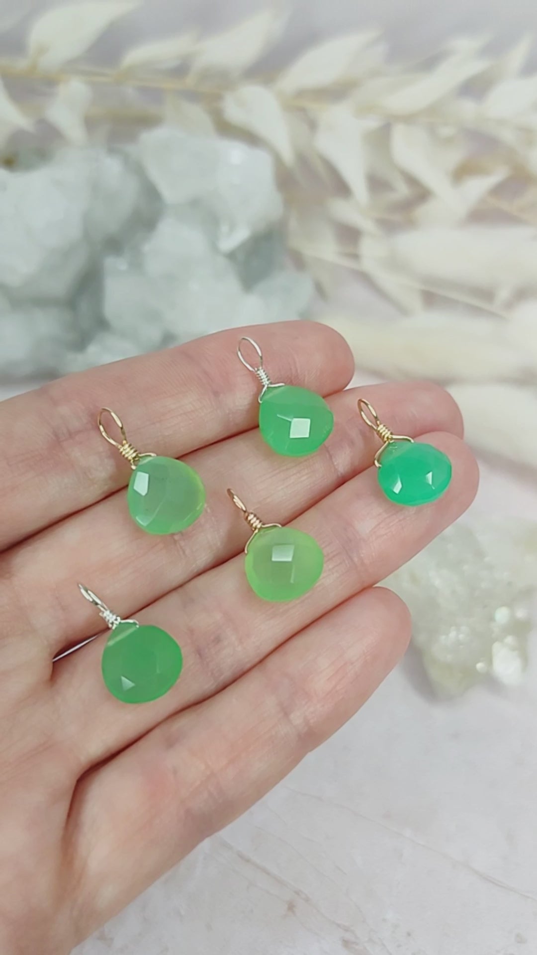 Tiny Chrysoprase Teardrop Gemstone Pendant