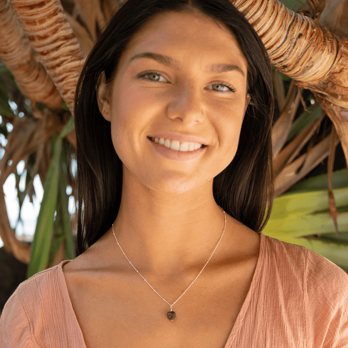 Raw Earth Red Ruby Natural Crystal Pendant Necklace - Raw Earth Red Ruby Natural Crystal Pendant Necklace - Sterling Silver / Satellite - Luna Tide Handmade Crystal Jewellery