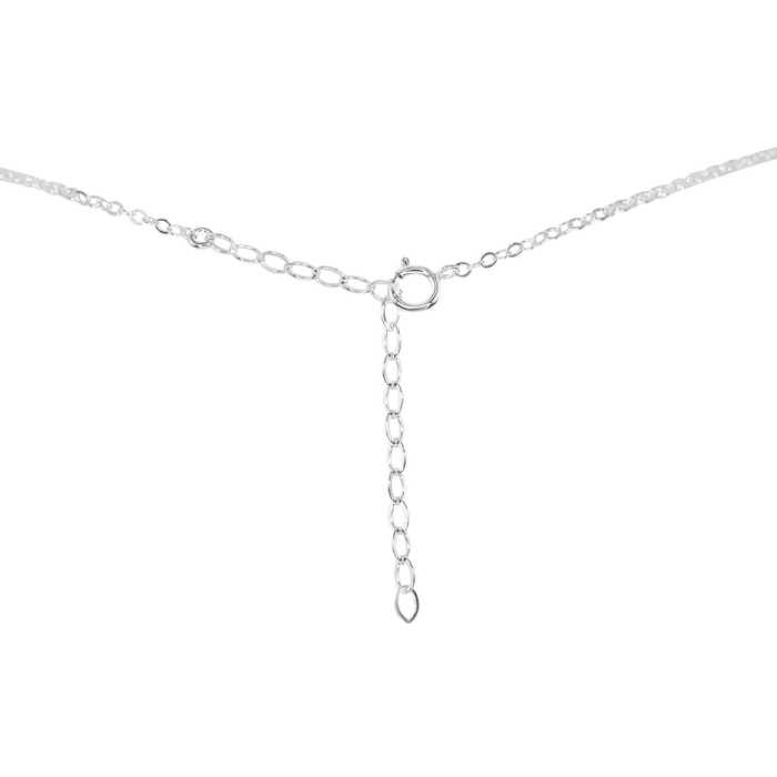 Sparkling Blue Grey Iolite Faceted Bead Bar Necklace - Sparkling Blue Grey Iolite Faceted Bead Bar Necklace - Sterling Silver - Luna Tide Handmade Crystal Jewellery