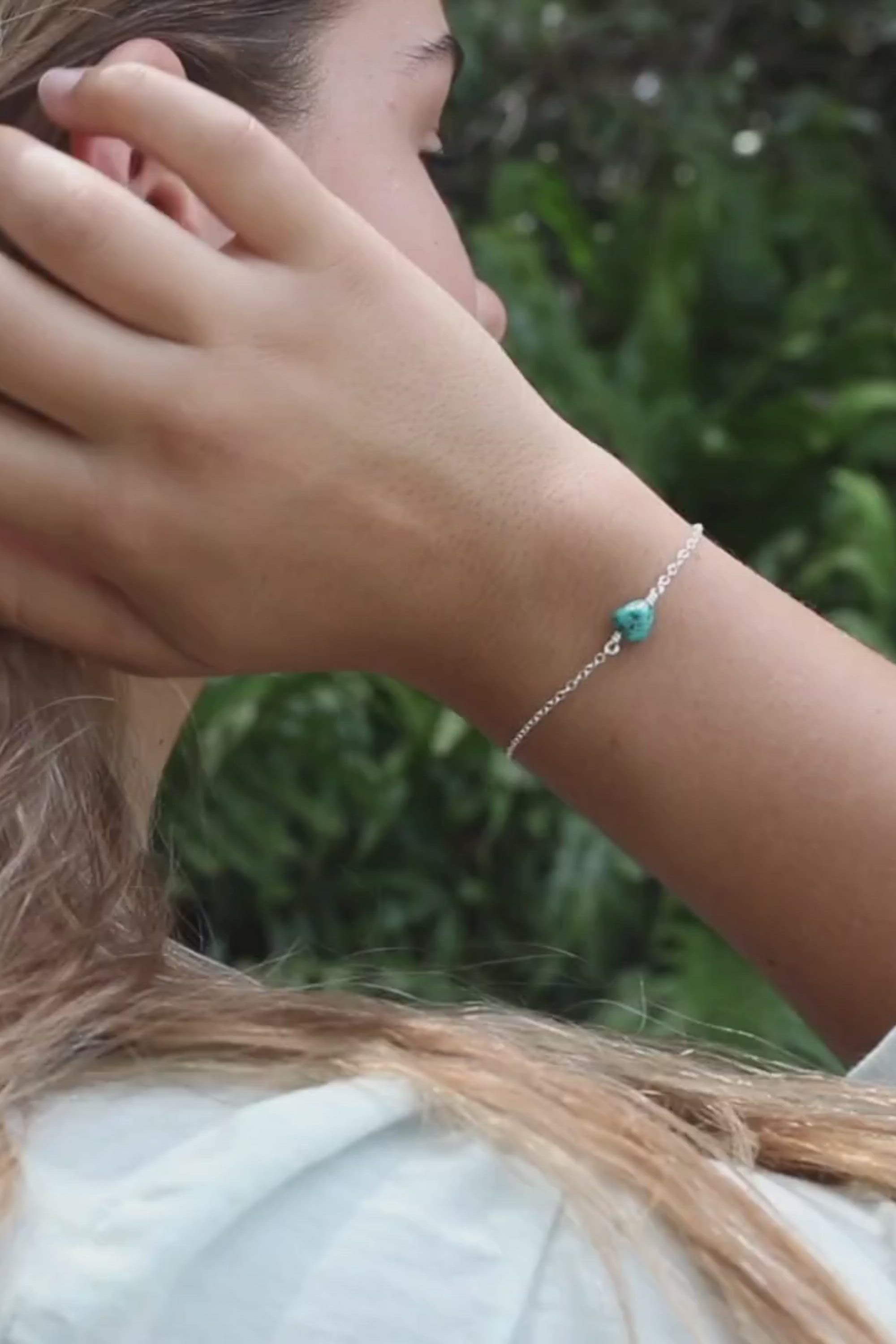 Raw Turquoise Crystal Nugget Bracelet