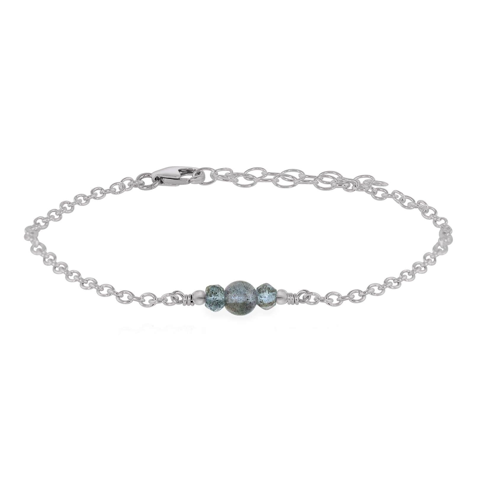 Dainty Labradorite Gemstone Bracelet - Dainty Labradorite Gemstone Bracelet - Stainless Steel - Luna Tide Handmade Crystal Jewellery