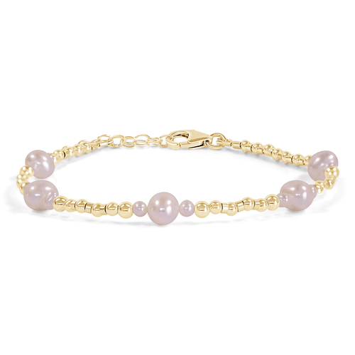 Bohemian Freshwater Pearl Crystal Precious Metal Beaded Bracelet - Bohemian Freshwater Pearl Crystal Precious Metal Beaded Bracelet - 14k Gold Fill - Luna Tide Handmade Crystal Jewellery