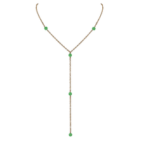 Bronze Aventurine Dainty Crystal Lariat Necklace