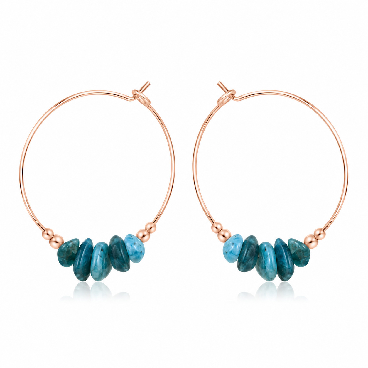 Apatite Crystal Chip Large Hoop Earrings