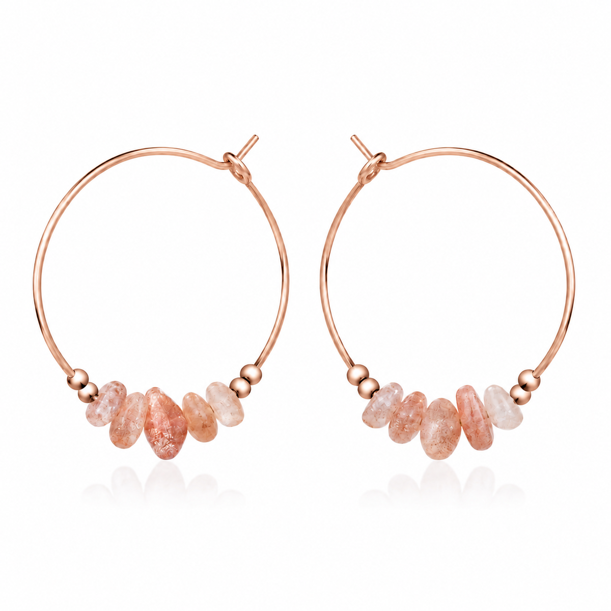 Sunstone Crystal Chip Large Hoop Earrings