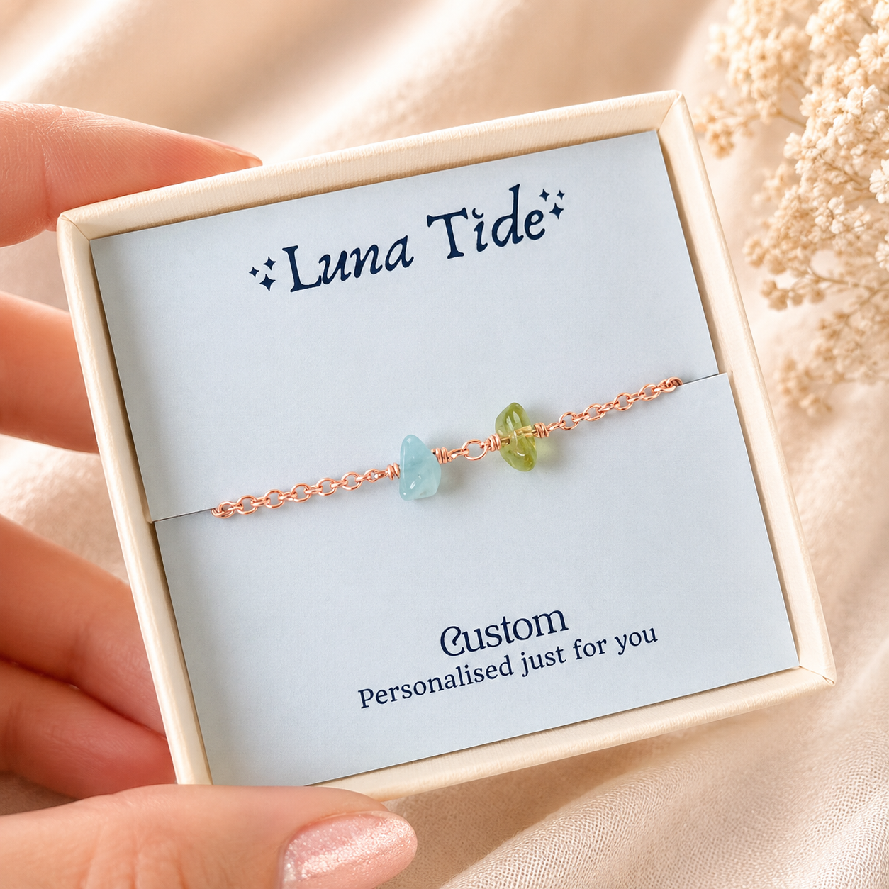 Custom Gemstone Beaded Chain Anklet