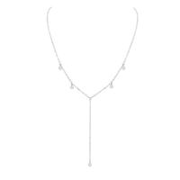 White Moonstone Crystal Boho Lariat Necklace