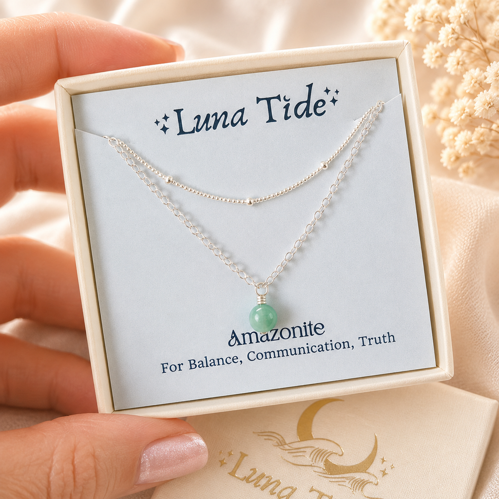 Amazonite Gemstone Chain Layered Choker Necklace