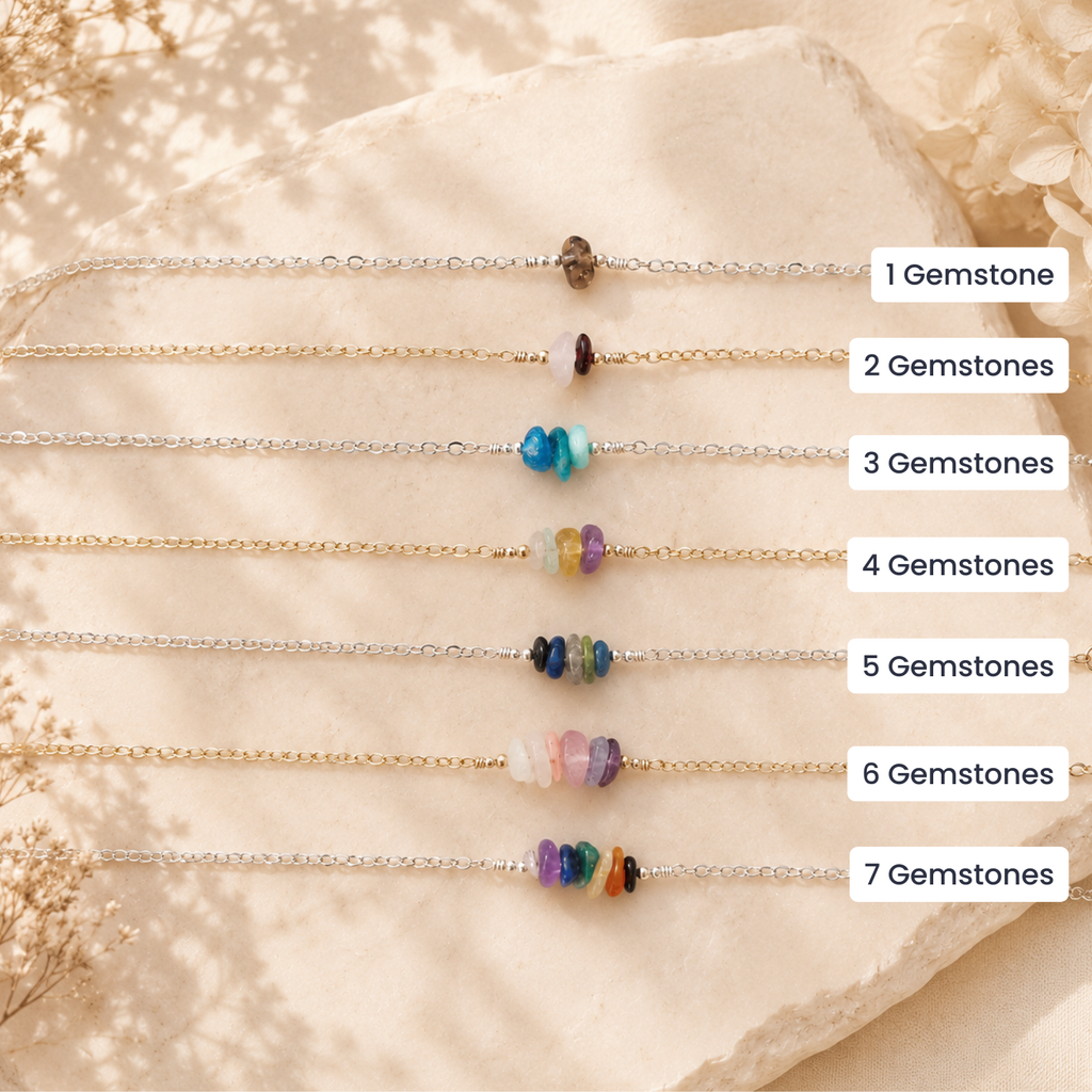 Custom Crystal Chip Bead Bar Bracelet