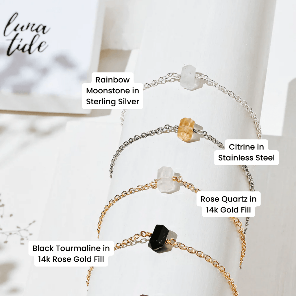 Custom Double Terminated Mini Crystal Point Bracelet