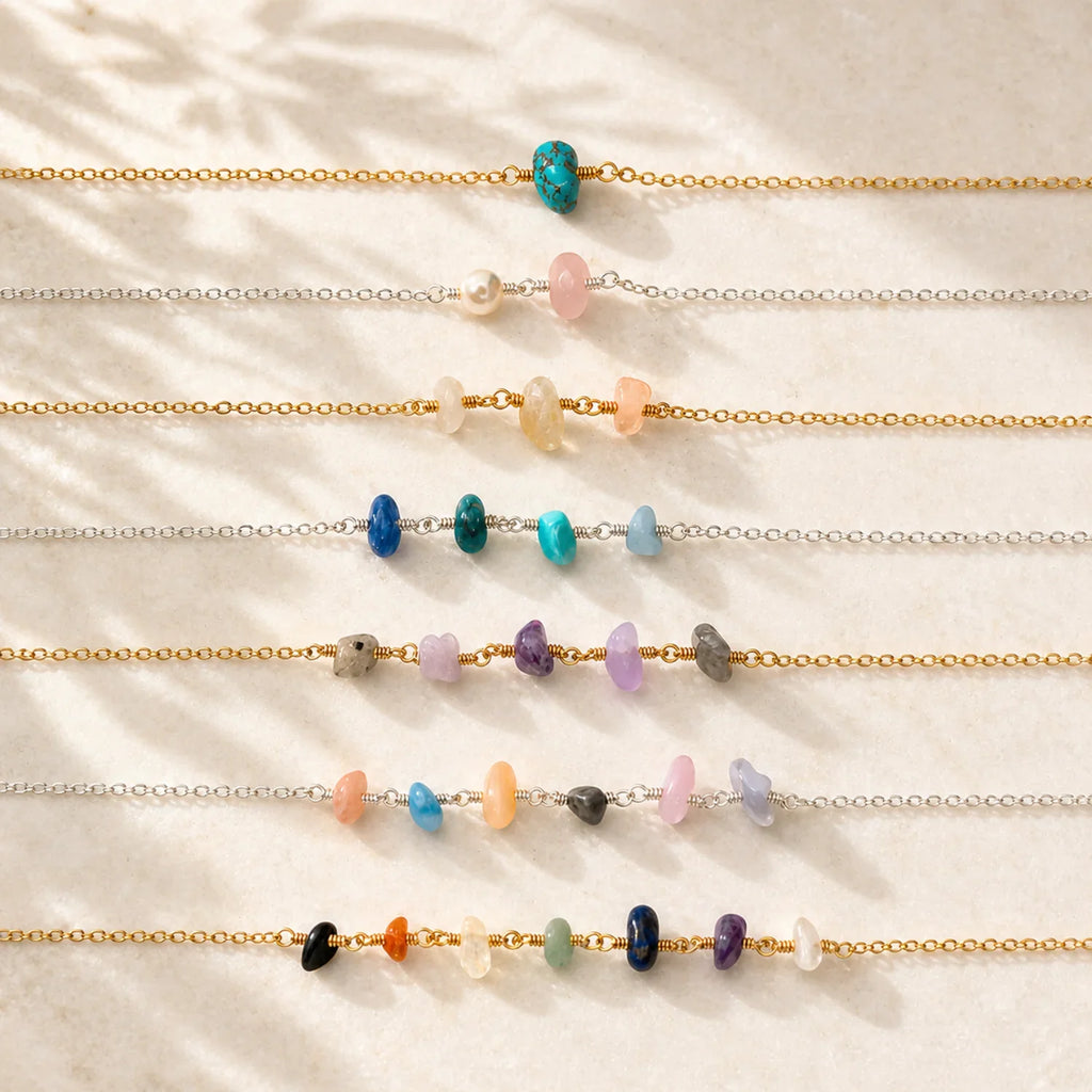 Custom Gemstone Beaded Chain Bracelet