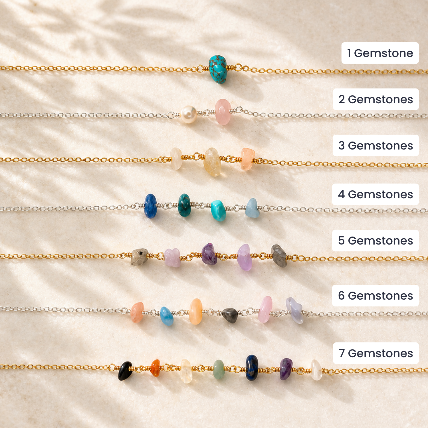 Custom Gemstone Beaded Chain Anklet