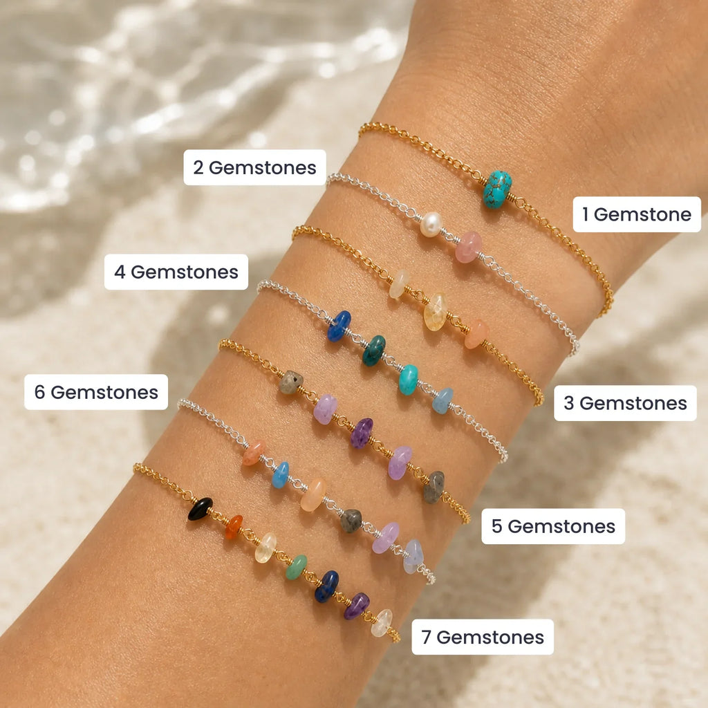 Custom Gemstone Beaded Chain Bracelet