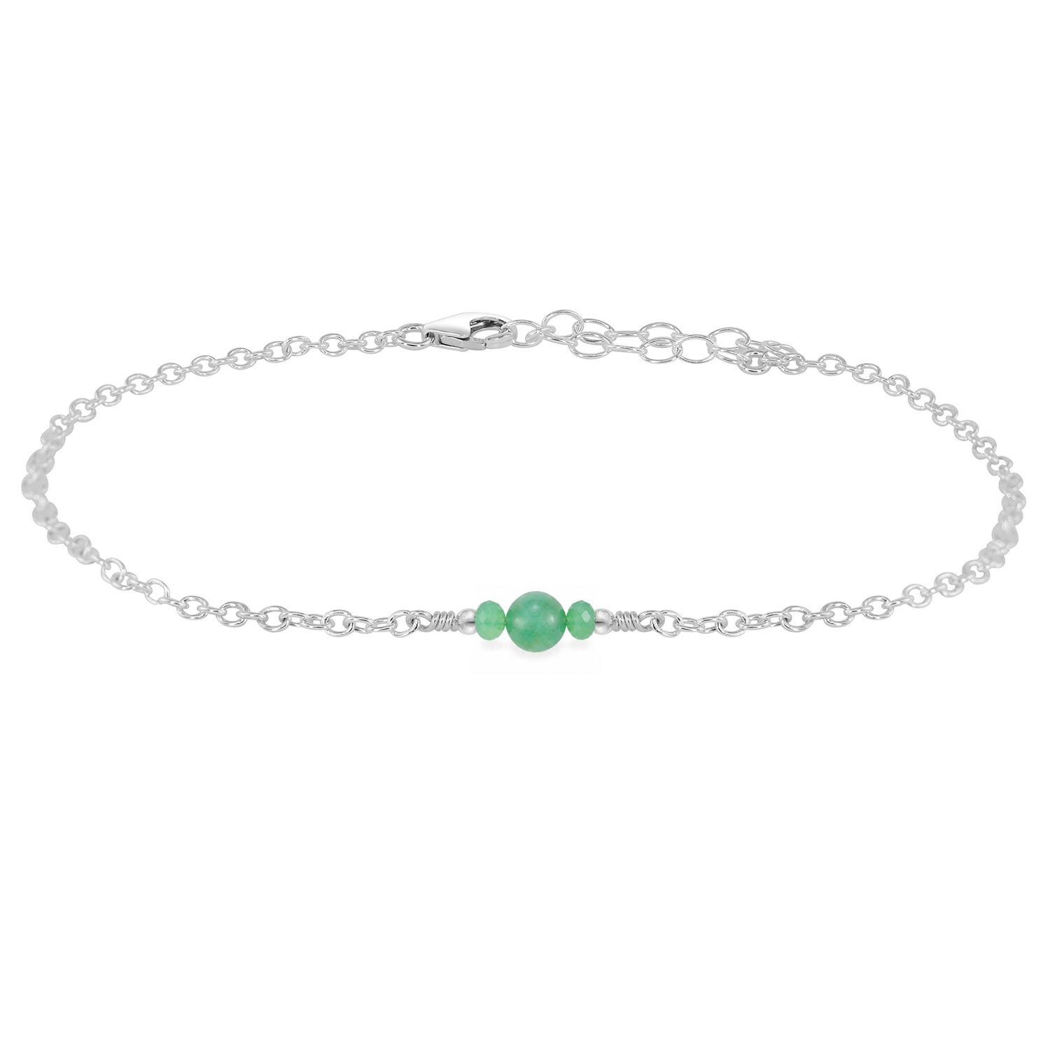 Dainty Chrysoprase Gemstone Anklet