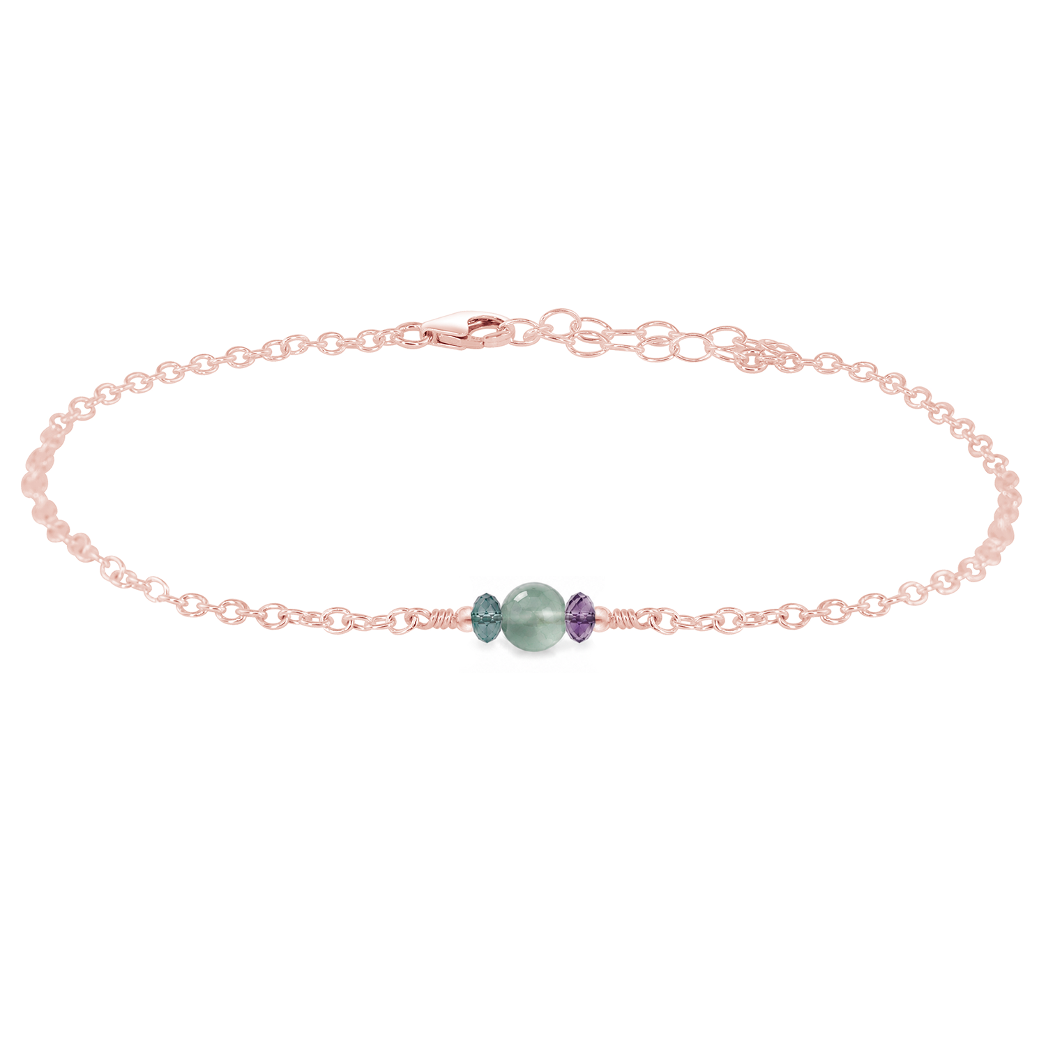 Dainty Fluorite Gemstone Anklet
