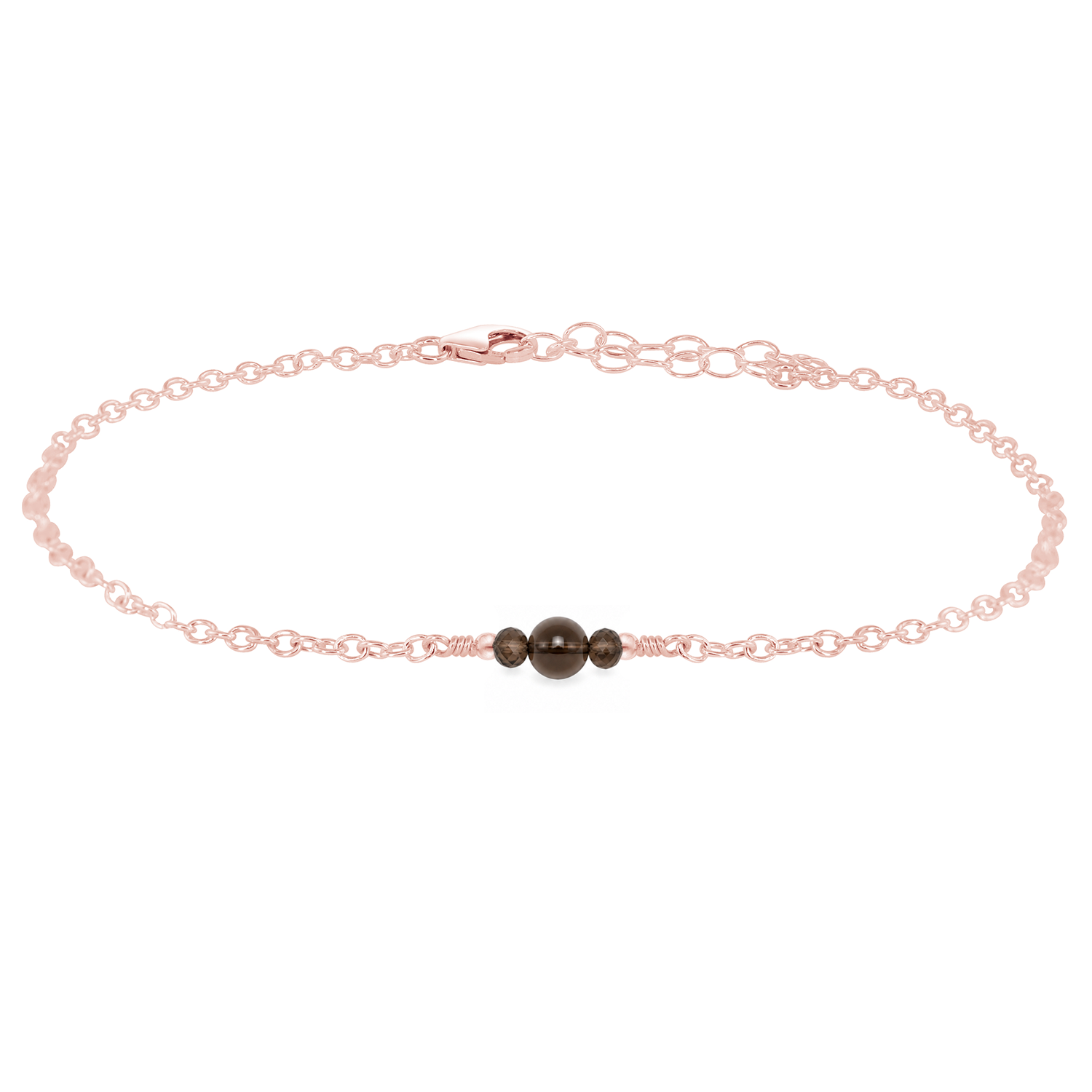 Dainty Smoky Quartz Gemstone Anklet