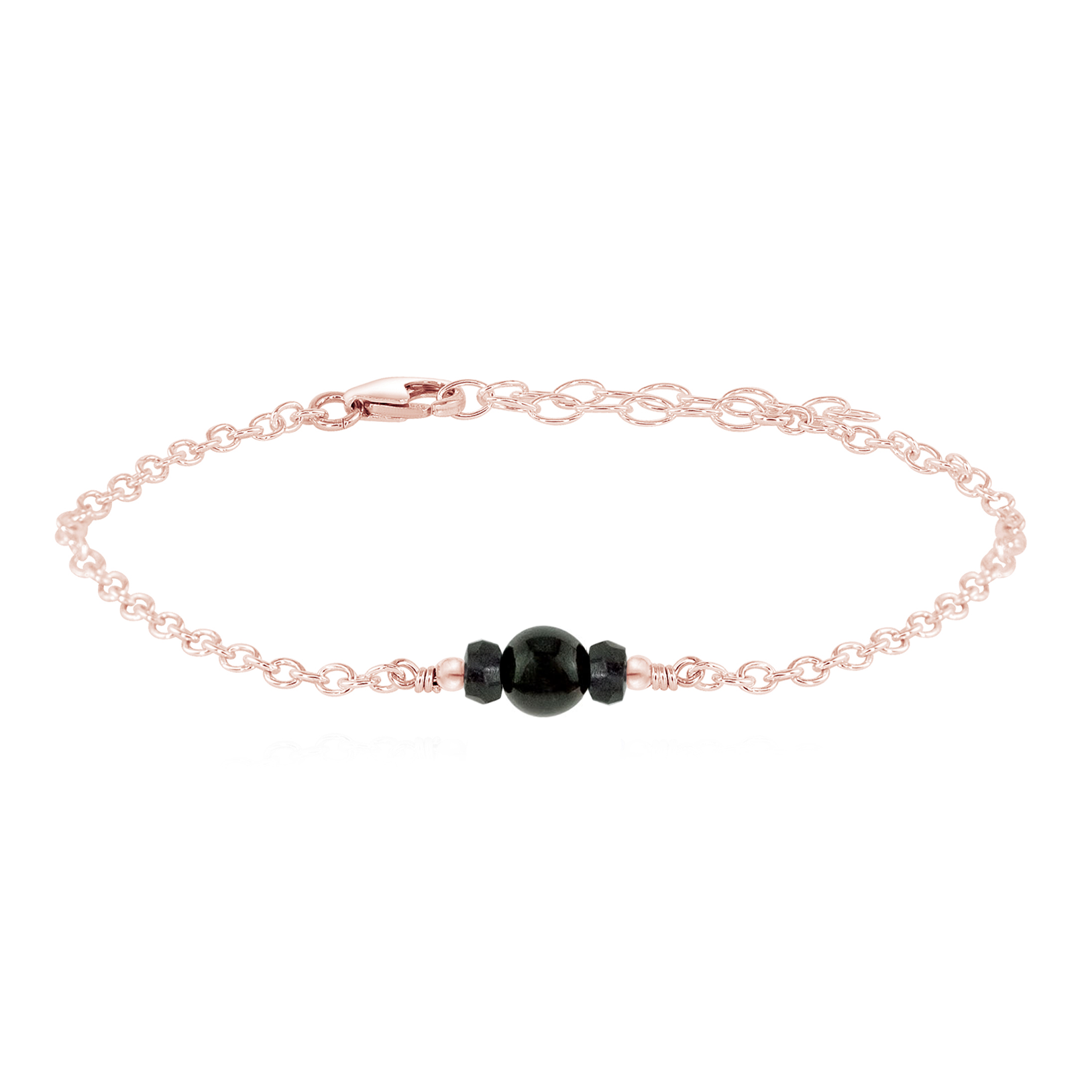 Dainty Black Tourmaline Gemstone Bracelet