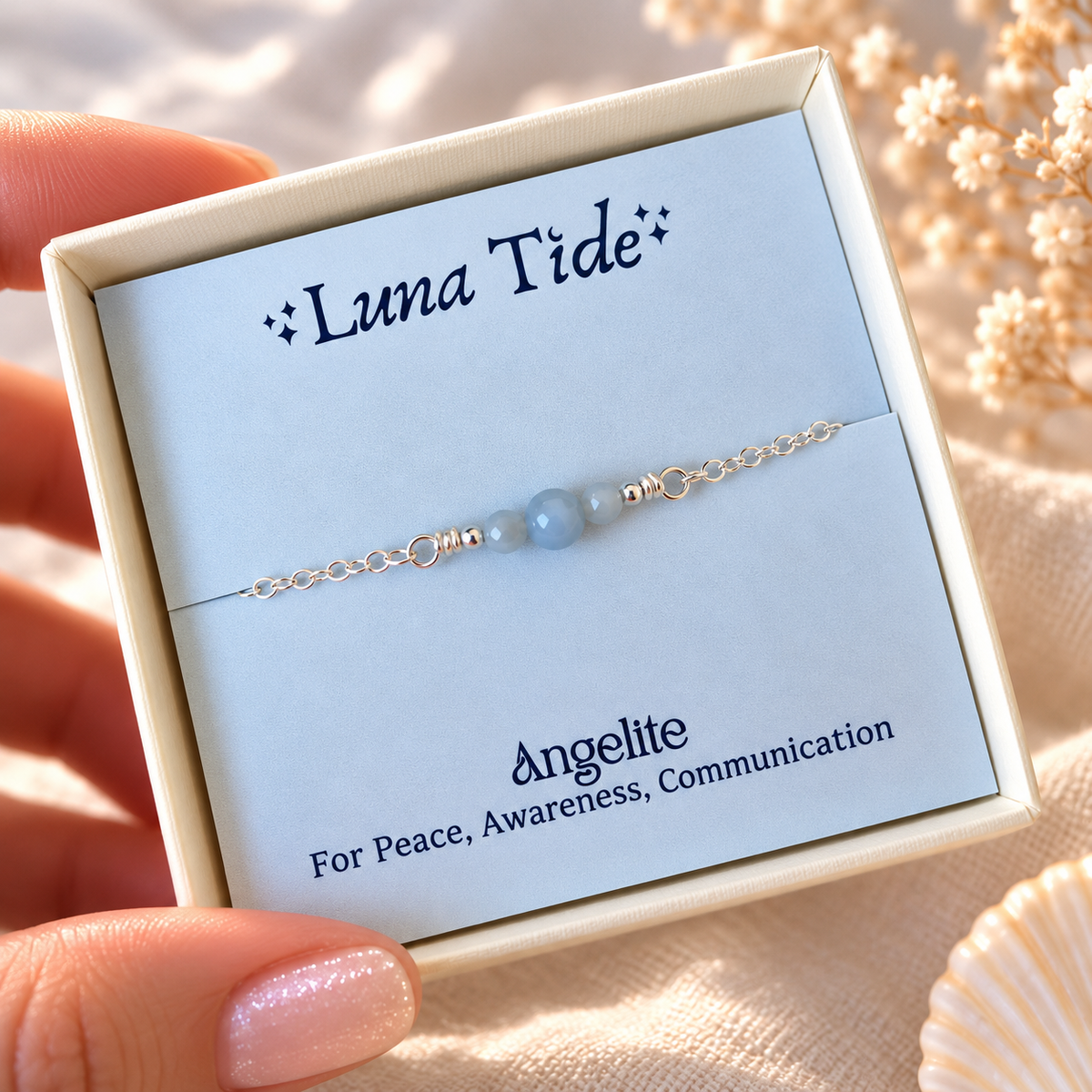Dainty Angelite Gemstone Bracelet