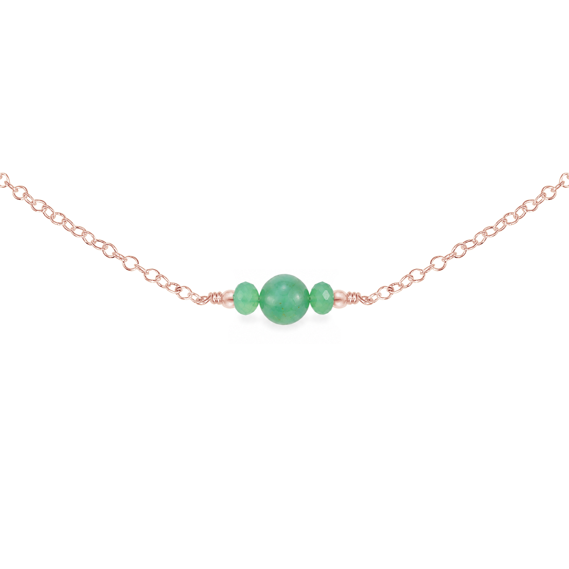 Dainty Chrysoprase Gemstone Choker Necklace