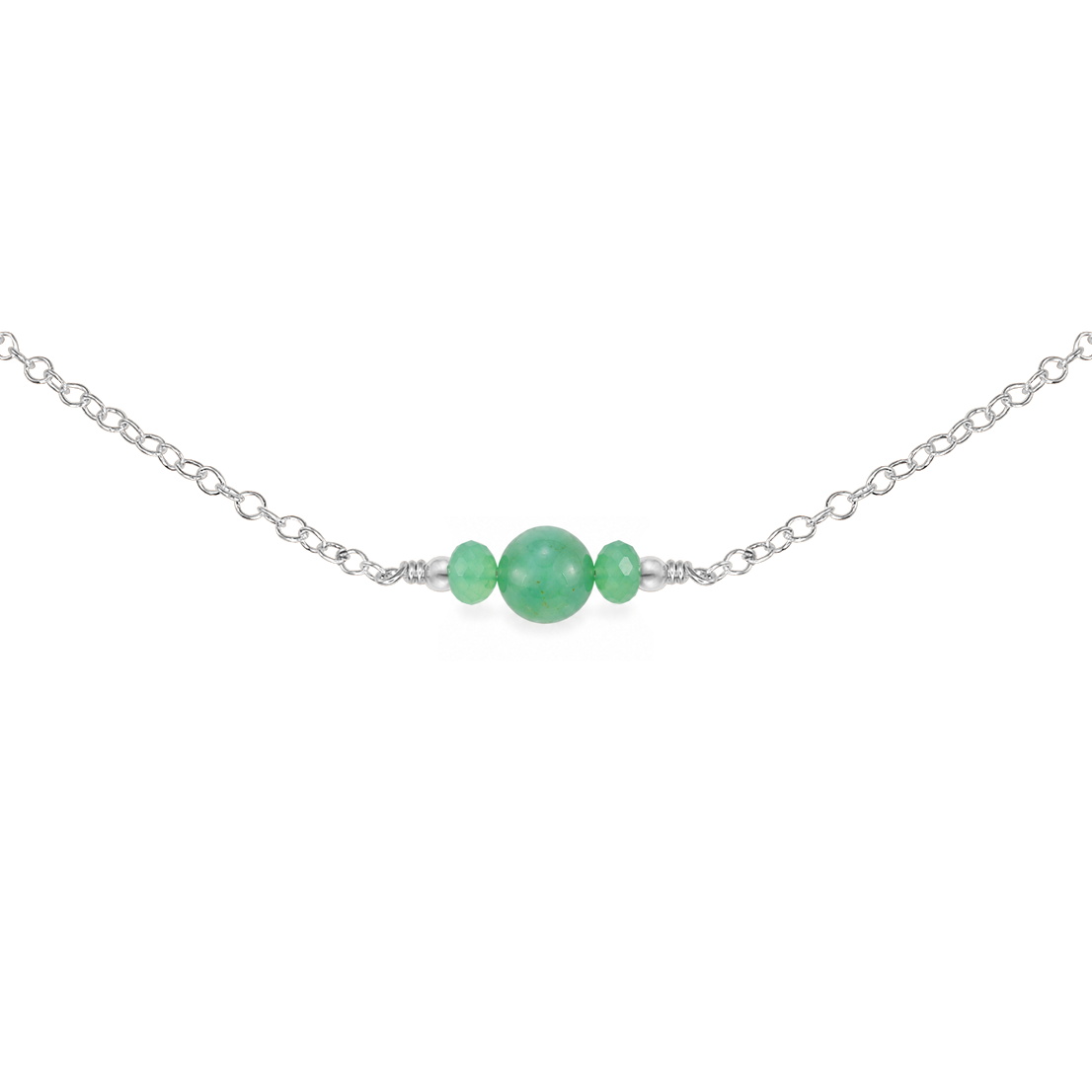 Dainty Chrysoprase Gemstone Choker Necklace