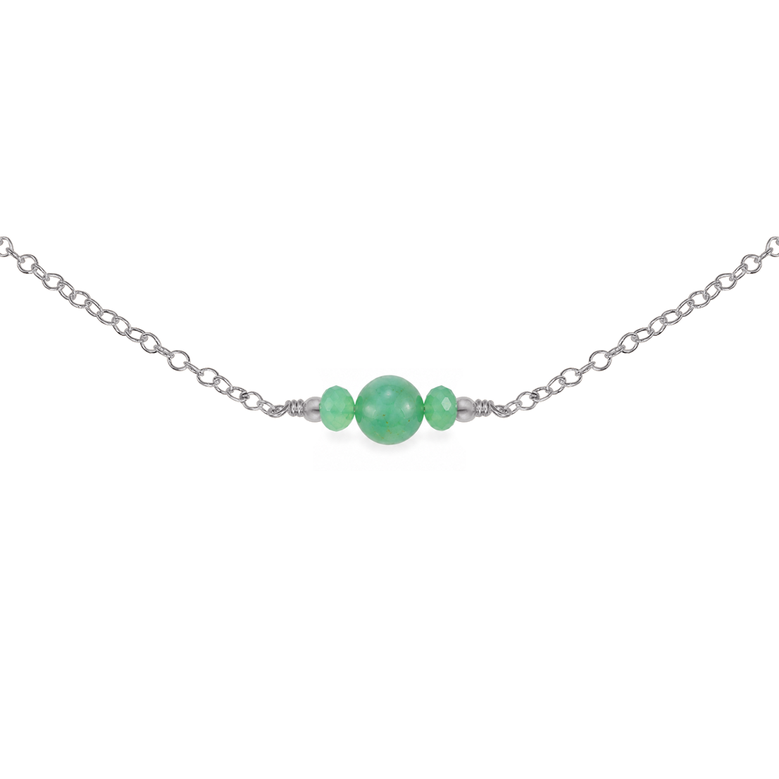Dainty Chrysoprase Gemstone Choker Necklace