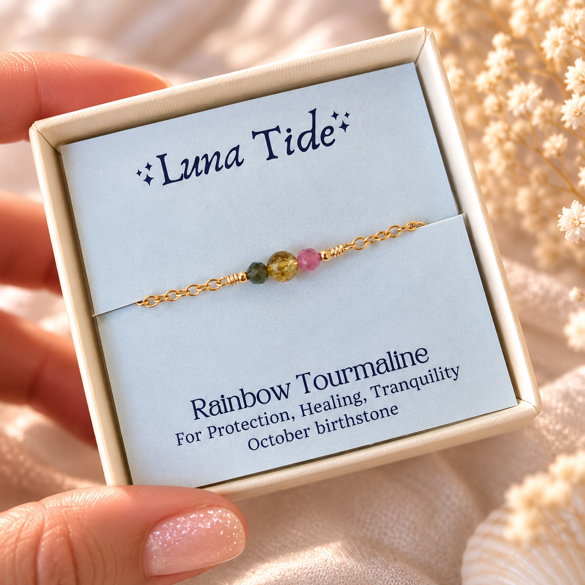 Dainty Tourmaline Gemstone Bracelet