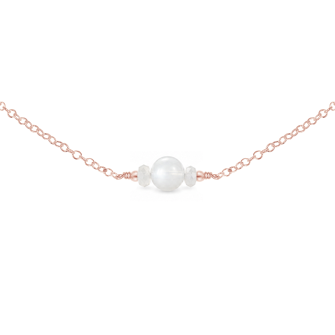 Dainty White Moonstone Gemstone Choker Necklace