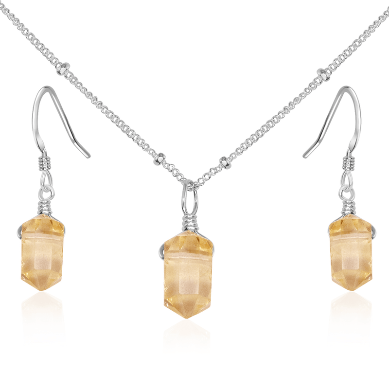 Citrine Double Terminated Crystal Jewellery Set