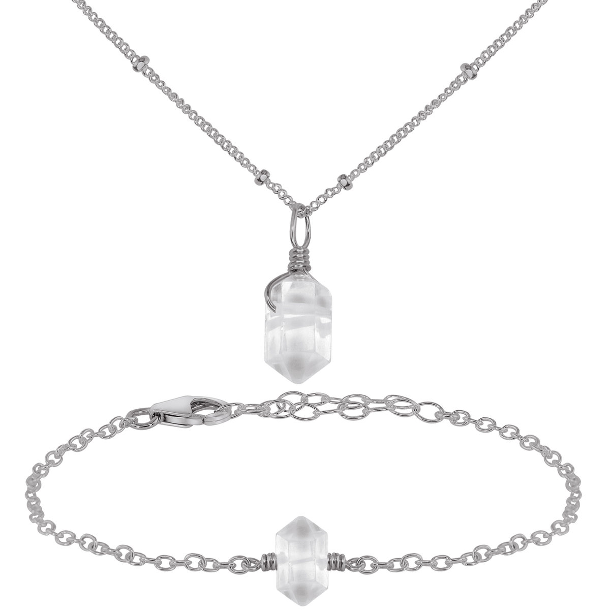 Crystal Quartz Double Terminated Jewellery Set