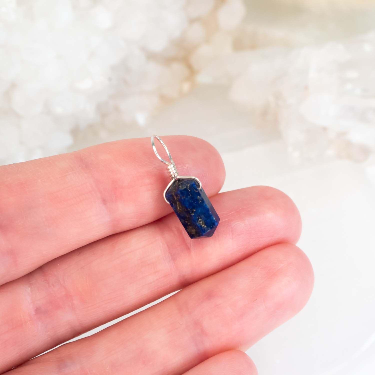 Lapis Lazuli Mini Double Terminated Crystal Point Pendant
