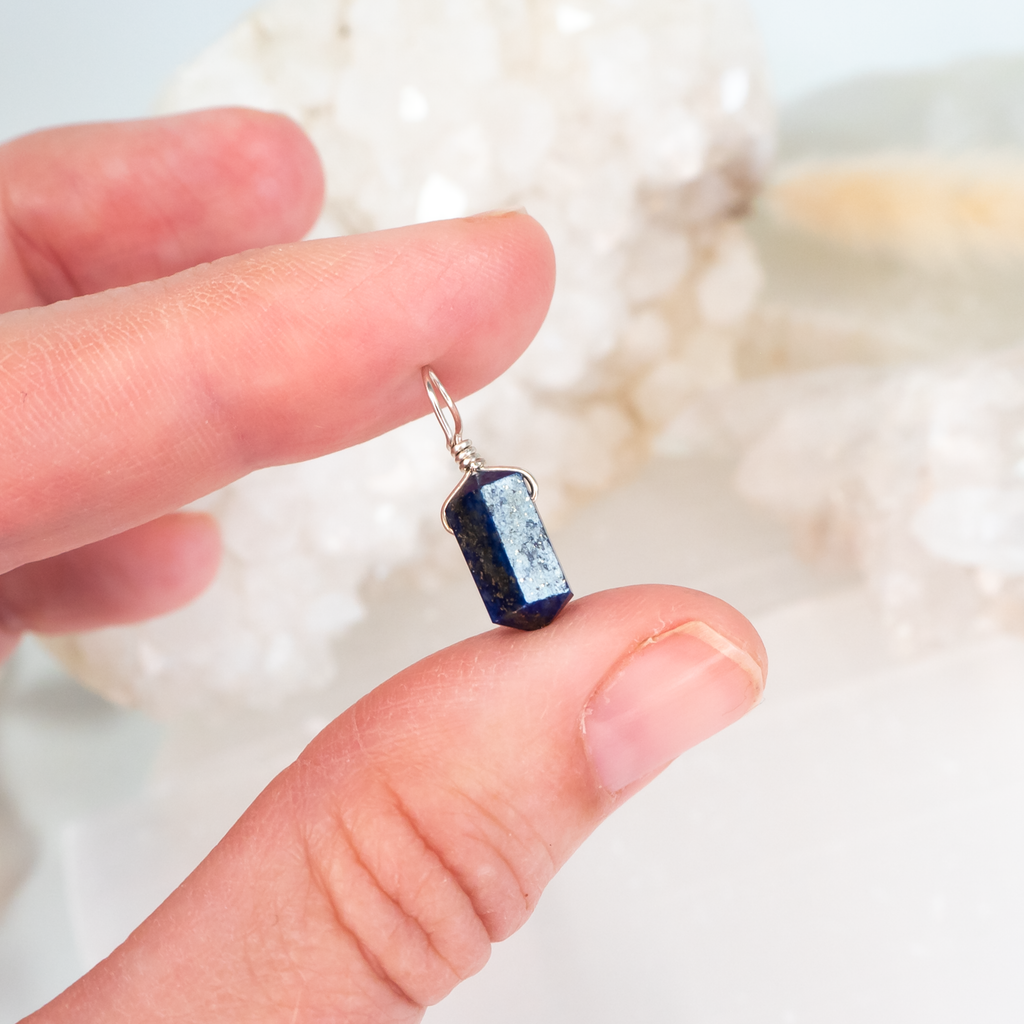 Lapis Lazuli Mini Double Terminated Crystal Point Pendant