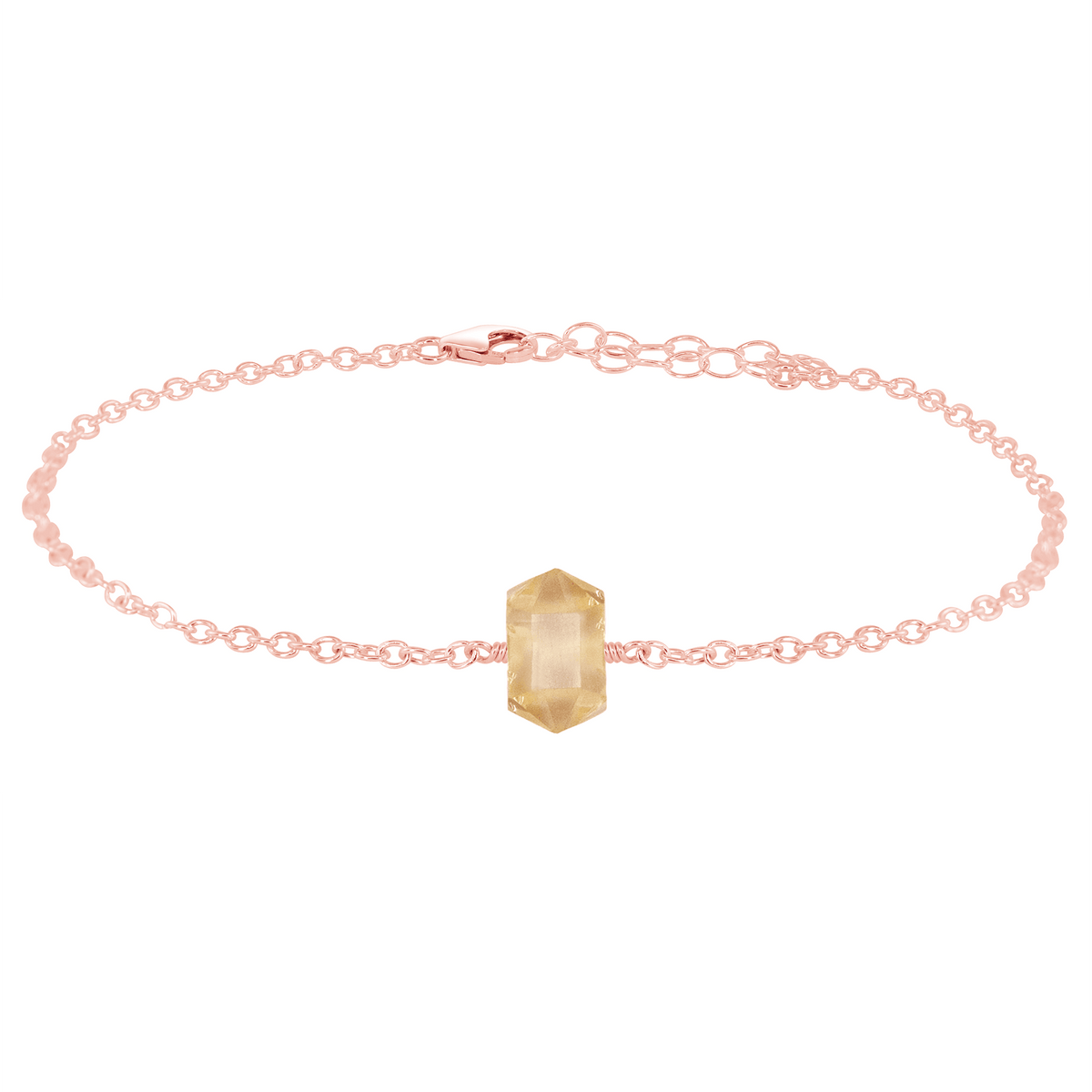 Citrine Double Terminated Crystal Point Anklet