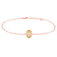 Citrine Double Terminated Crystal Point Anklet