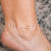 Citrine Double Terminated Crystal Point Anklet