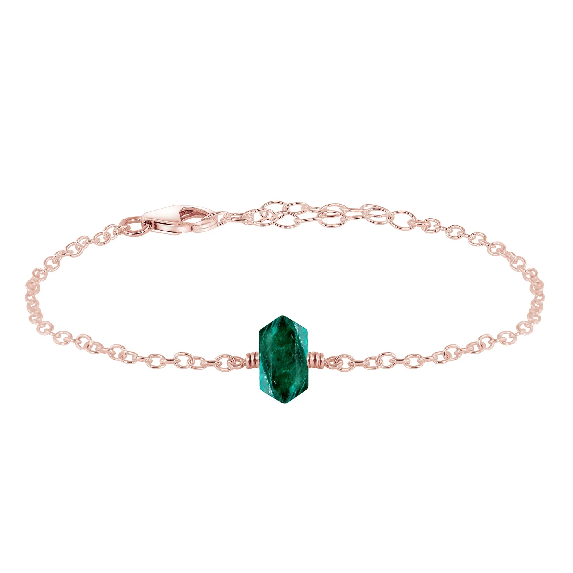 Emerald Double Terminated Mini Crystal Point Bracelet