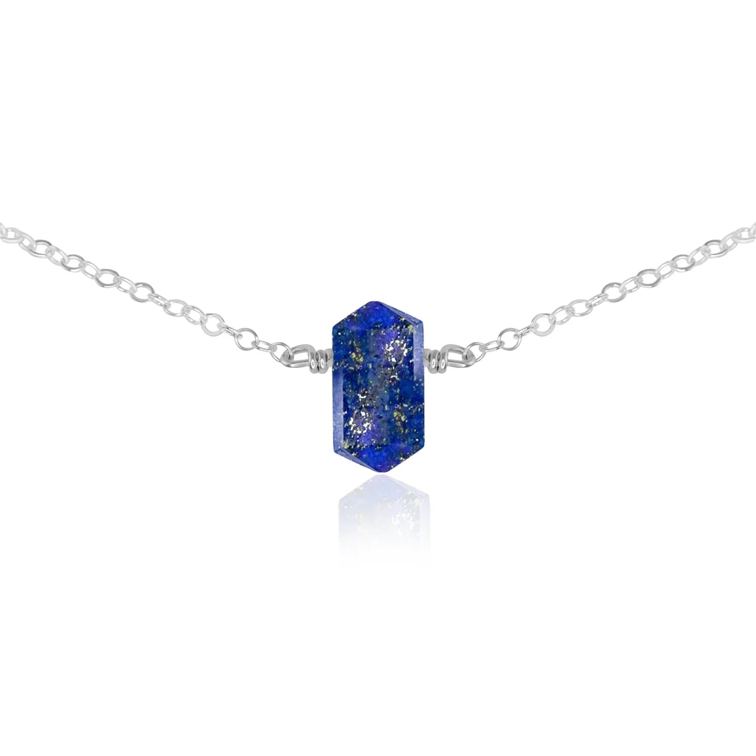 Double Terminated Lapis Lazuli Mini Crystal Point Choker Necklace