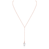 Crystal Quartz Double Terminated Mini Crystal Point Lariat Necklace
