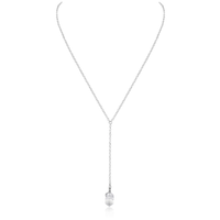 Crystal Quartz Double Terminated Mini Crystal Point Lariat Necklace