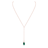 Emerald Double Terminated Mini Crystal Point Lariat Necklace