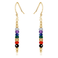 Chakra Energy Crystal Bar Dangle Earrings