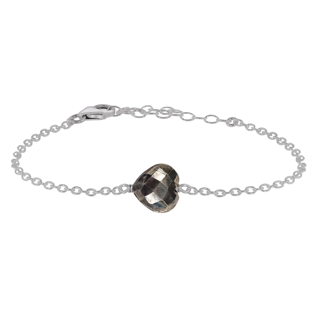 Pyrite Crystal Heart Bracelet