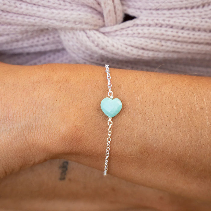 Turquoise Crystal Heart Bracelet
