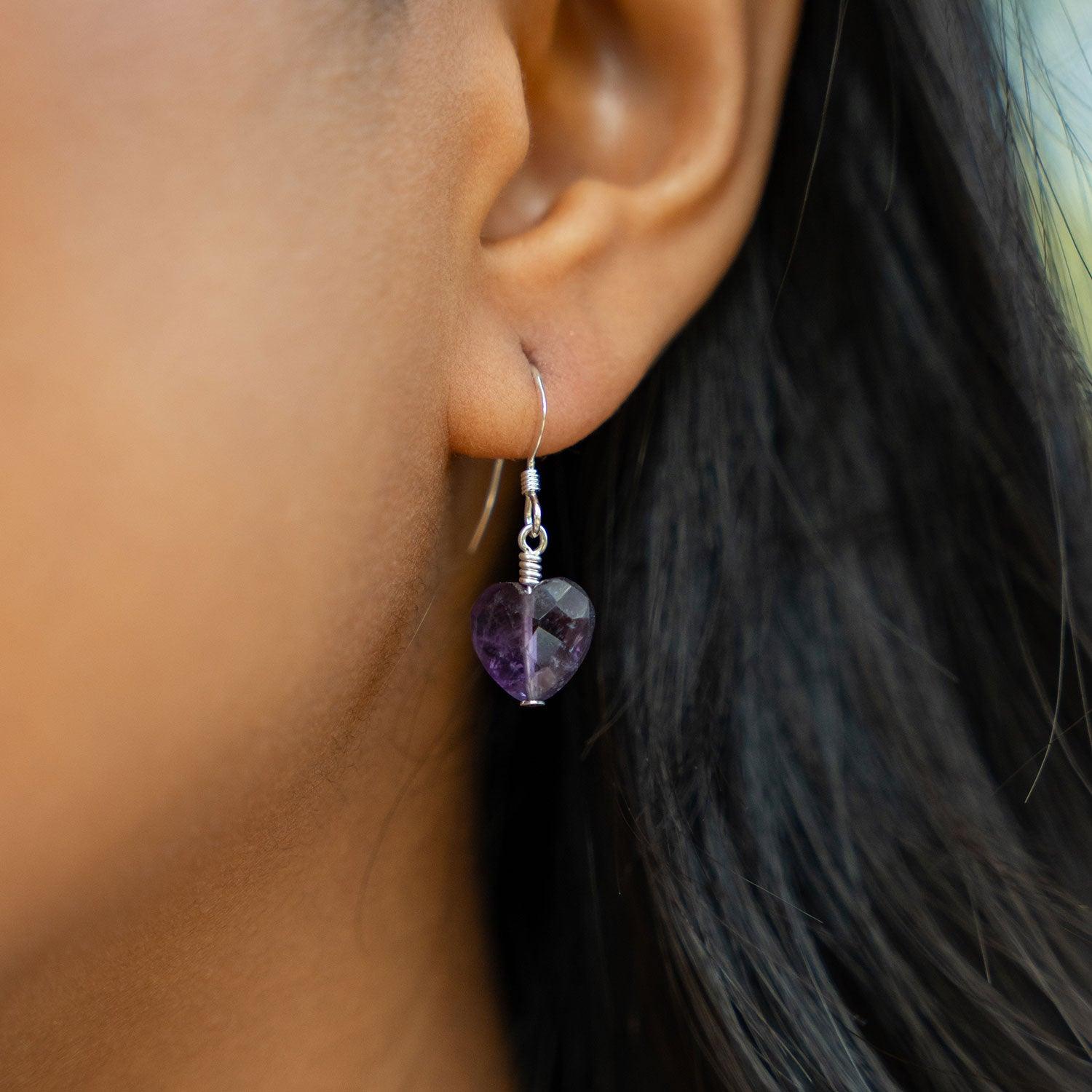 Orders Custom Earrings for V . Sterling silver amethyst dangle earrings