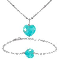 Turquoise Crystal Heart Jewellery Set