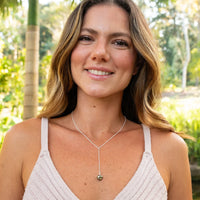 Pyrite Crystal Heart Lariat Necklace