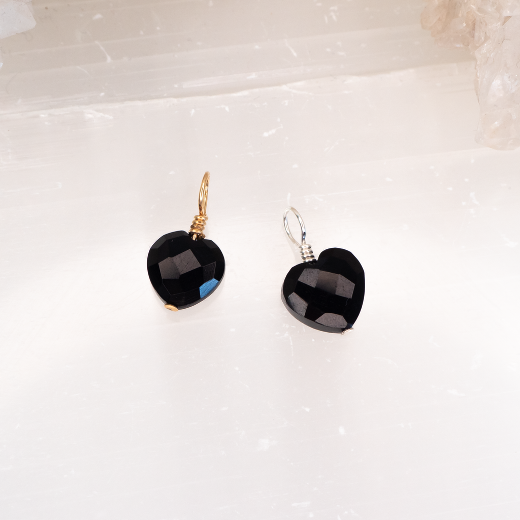 Black Onyx Crystal Heart Pendant
