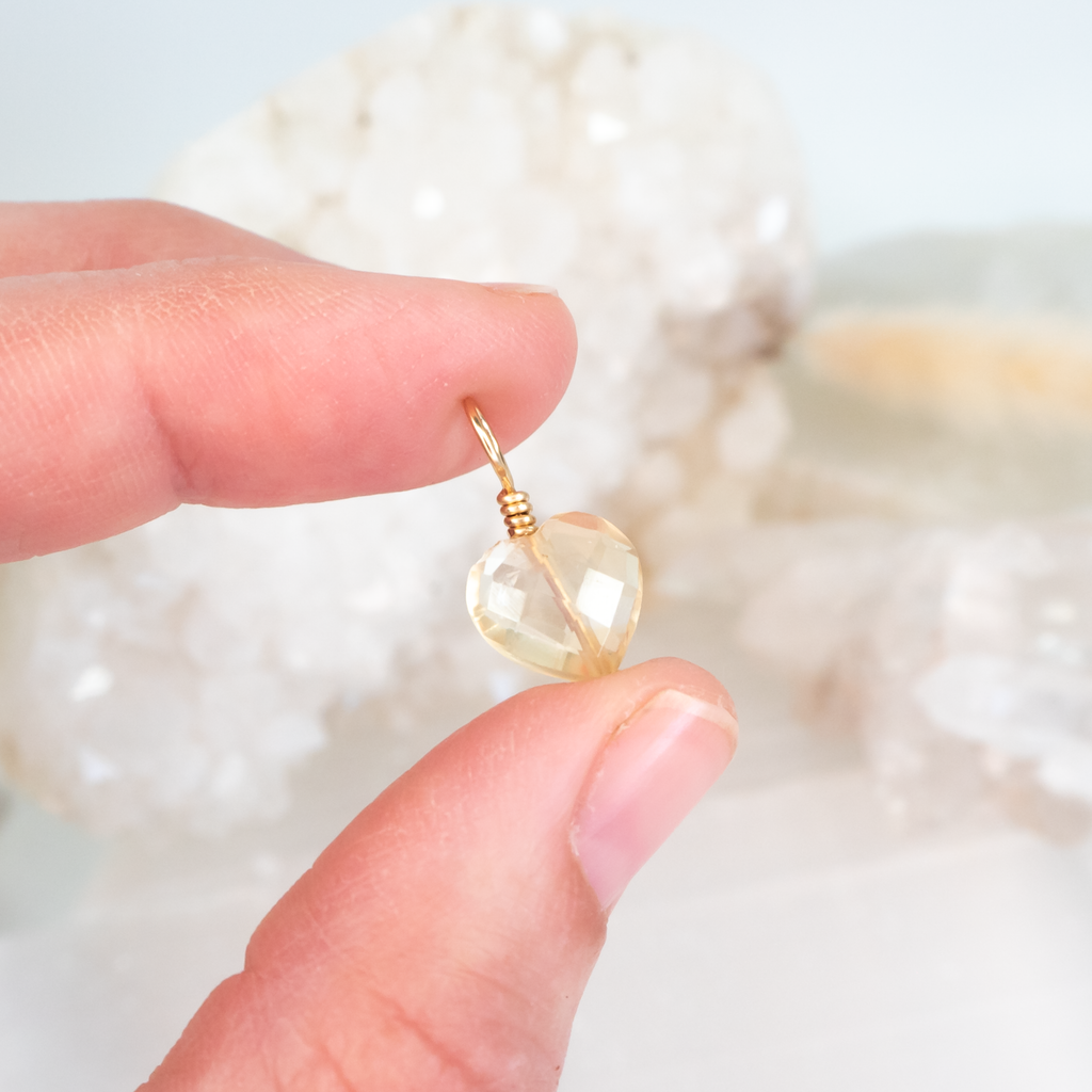 Citrine Crystal Heart Pendant