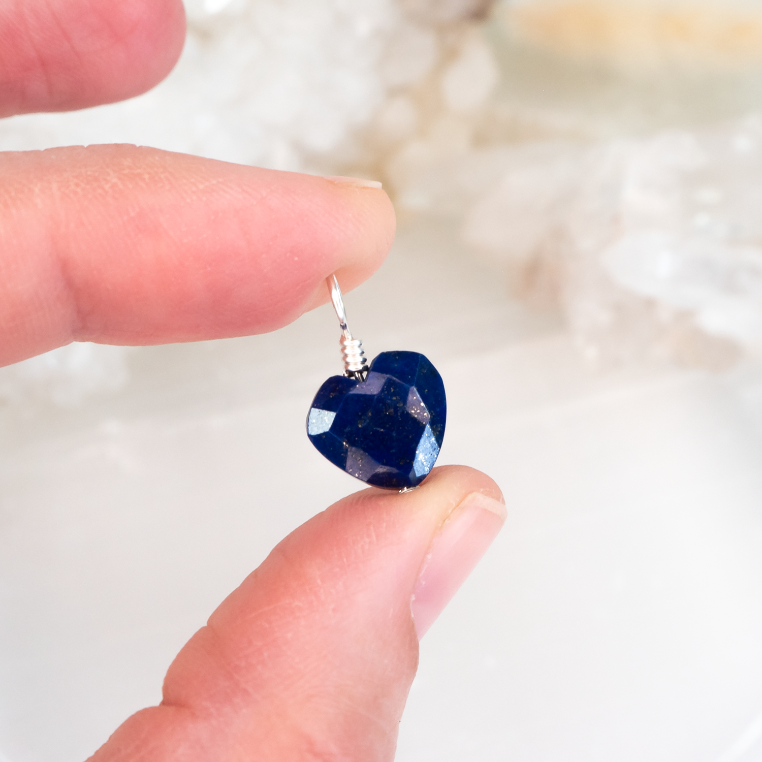 Lapis Lazuli Crystal Heart Pendant