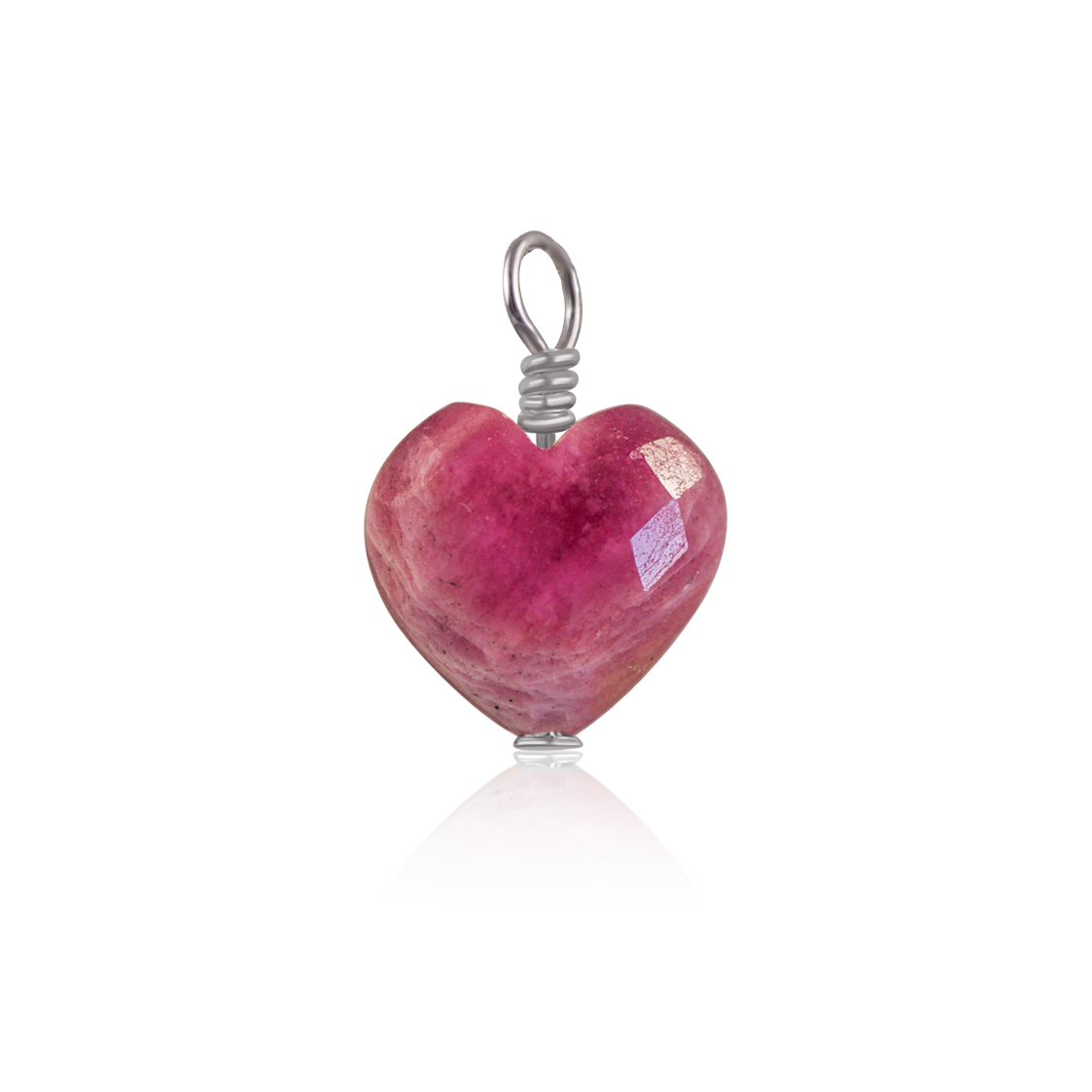 Ruby Crystal Heart Pendant